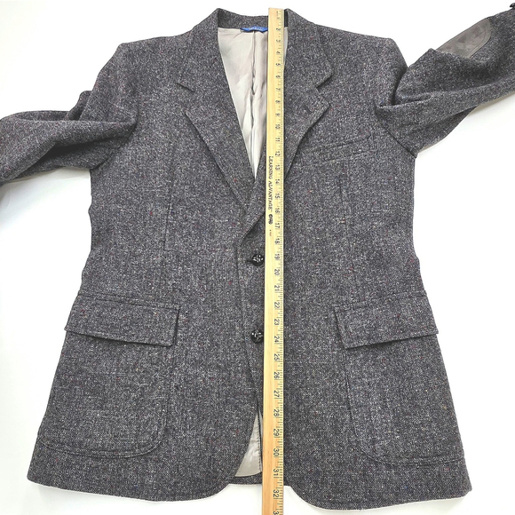 Americana Workwear Pendleton Tweed Blazer Size 43 Men Gray Suede Elbow Patch USA - Picture 12 of 16